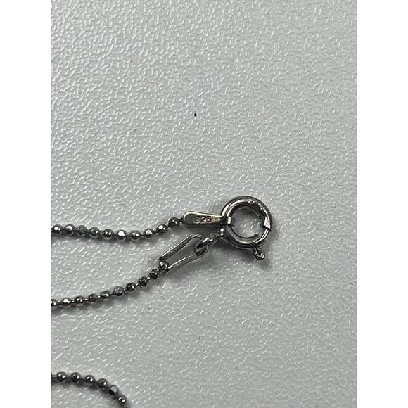 Sterling Silver Necklace 15.25" Ball Chain Clear Quartz Cross Pendant - Picture 9 of 12